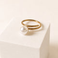 Anillo Acero Inoxidable Perla Ajustable