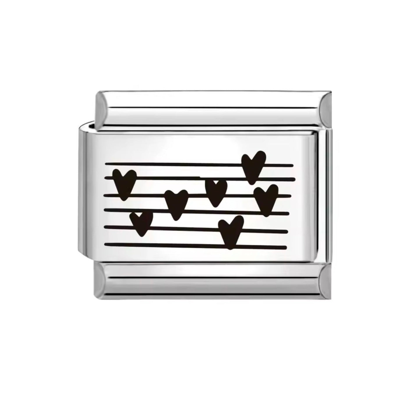 Charm Italian Corazones Negros