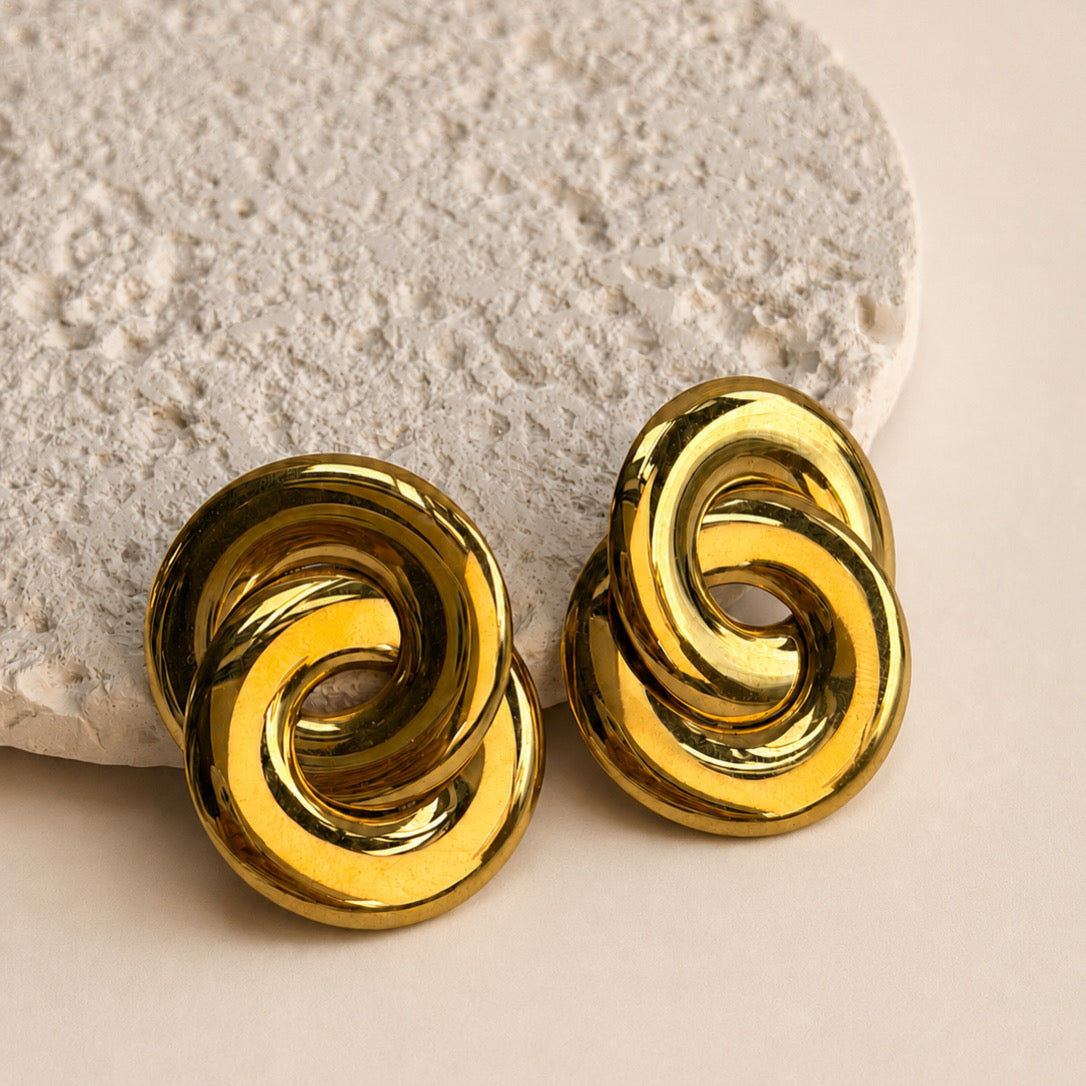 Aretes Acero Inoxidable Dos Circulos