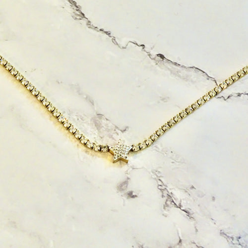Collar Acero Inoxidable Tenis con Estrella