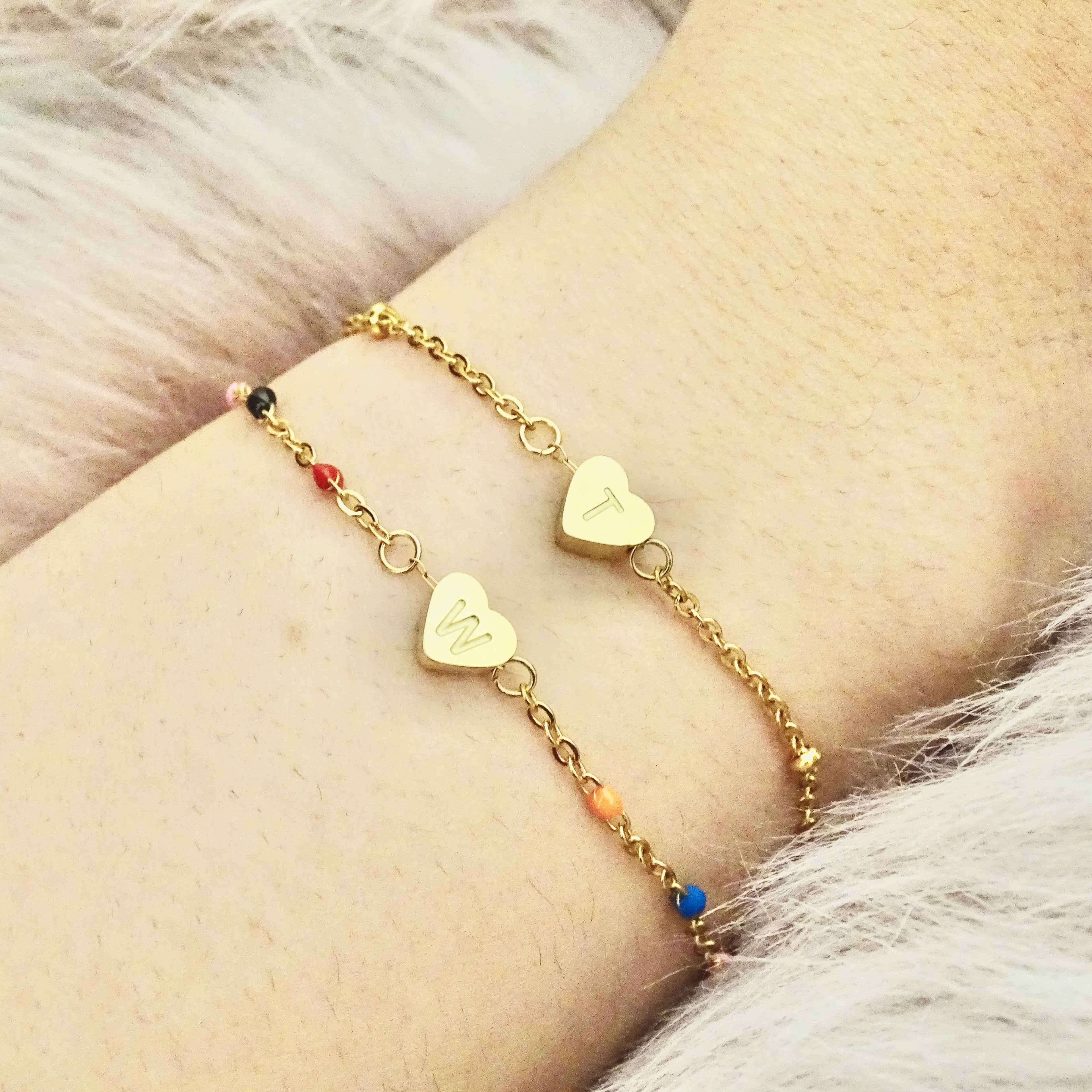 Pulsera Acero inoxidable Inicial Corazón