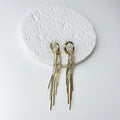 Aretes Acero Inoxidable Circulo 2 Cadenas Baguettes
