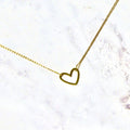 Collar Acero Inoxidable Corazón Doble Cadena