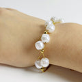 Pulsera Acero Inoxidable Doble Con Perlas y Bolitas