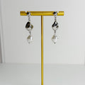 Aretes Acero Inoxidable 2 Perlas Colgantes