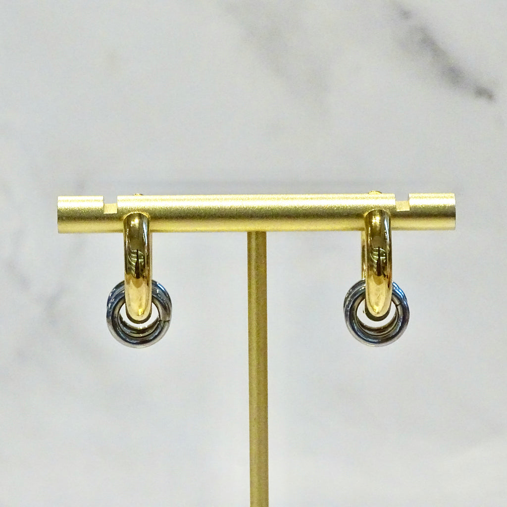 Arracadas Acero Inoxidable Bicolor Hoop