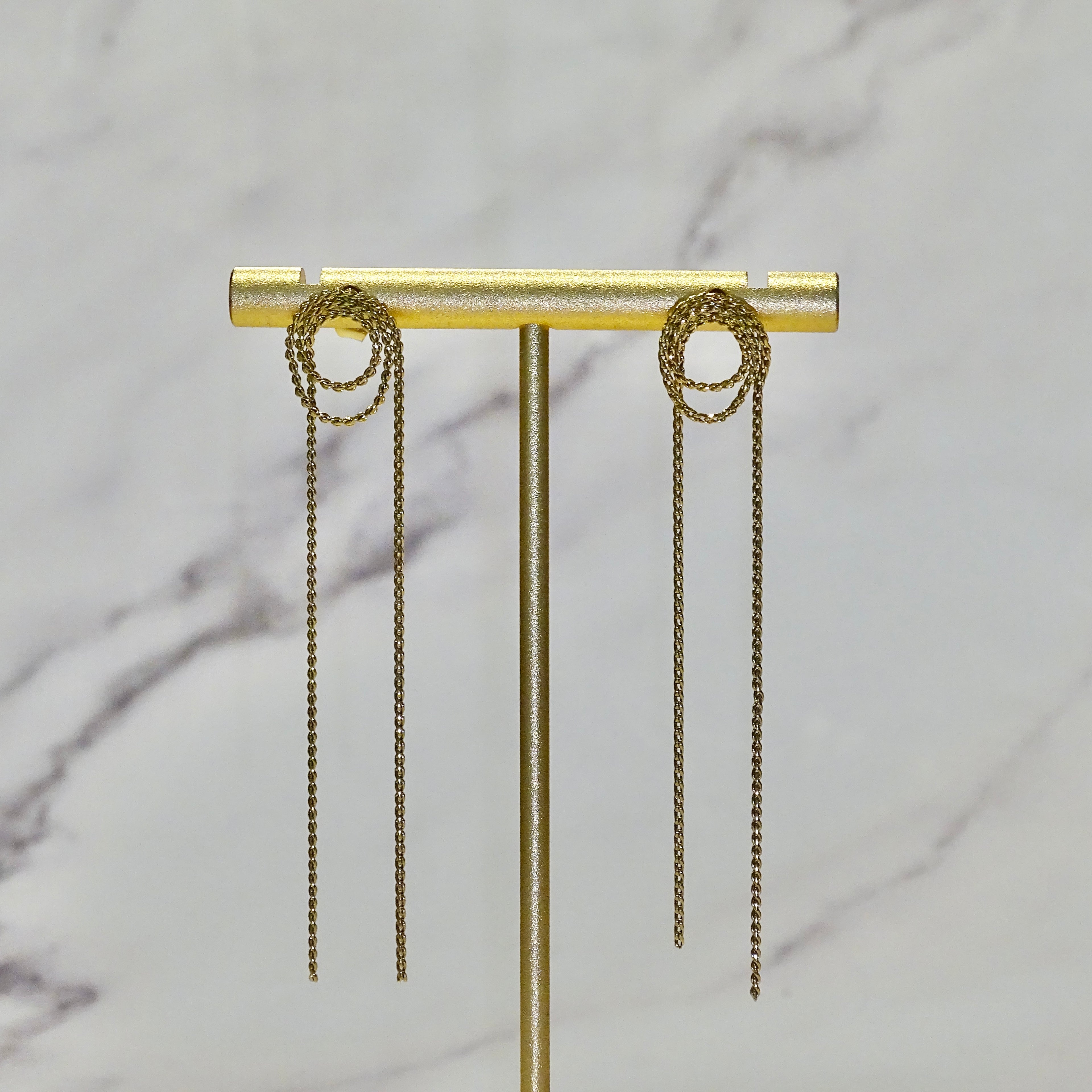 Aretes Acero Inoxidable Lazo Colgante