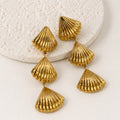 Aretes Acero Inoxidable 3 Conchas