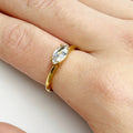 Anillo Acero Inoxidable Navette Solitario