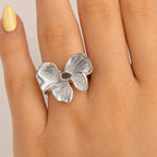 Anillo Acero Inoxidable Moño Mariposa