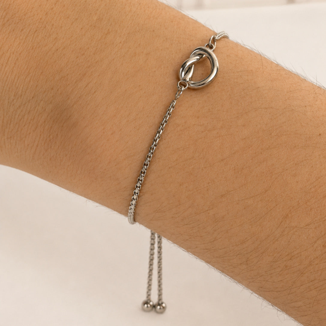 Pulsera Acero Inoxidable Ajustable con Nudo