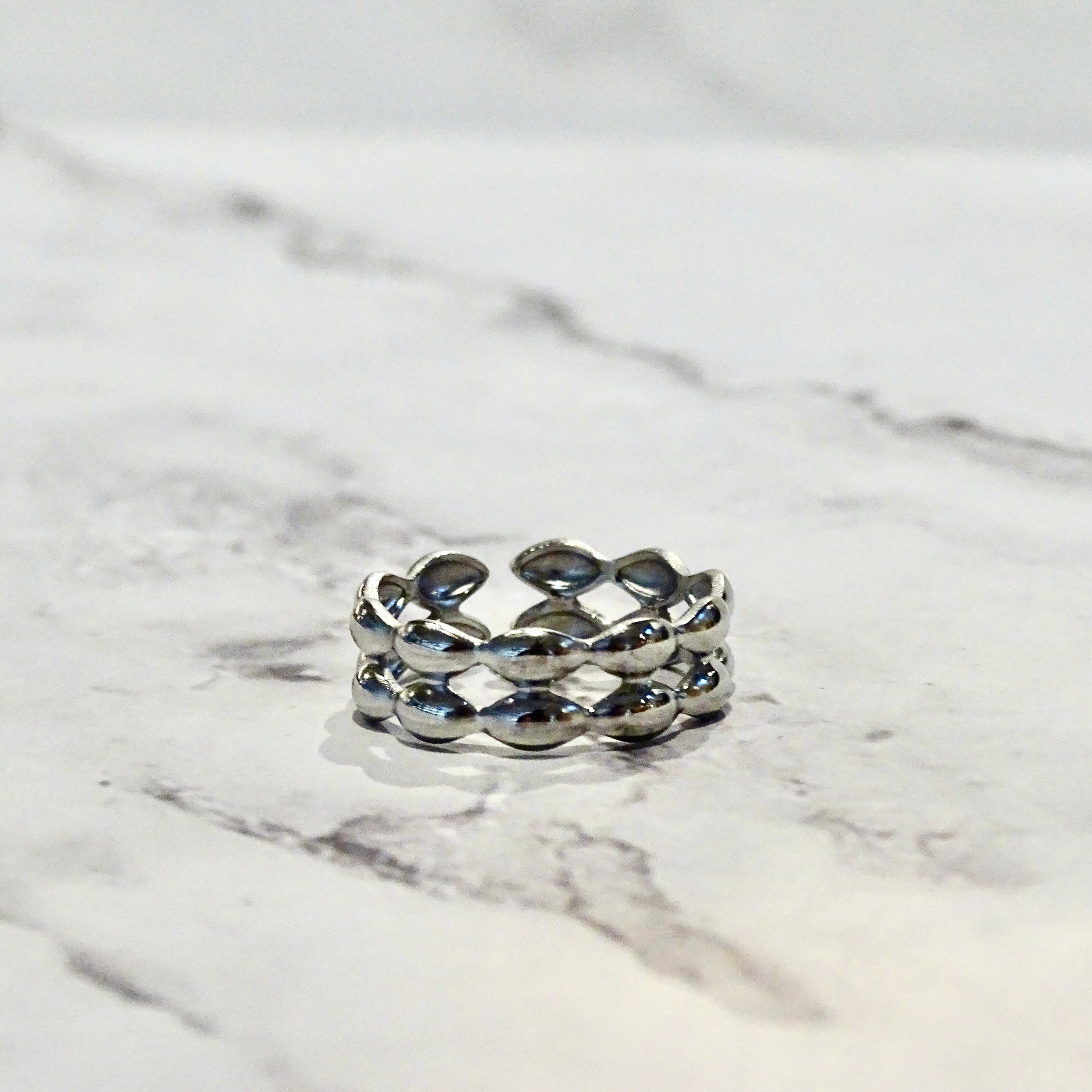 Anillo Acero Inoxidable Doble Tira