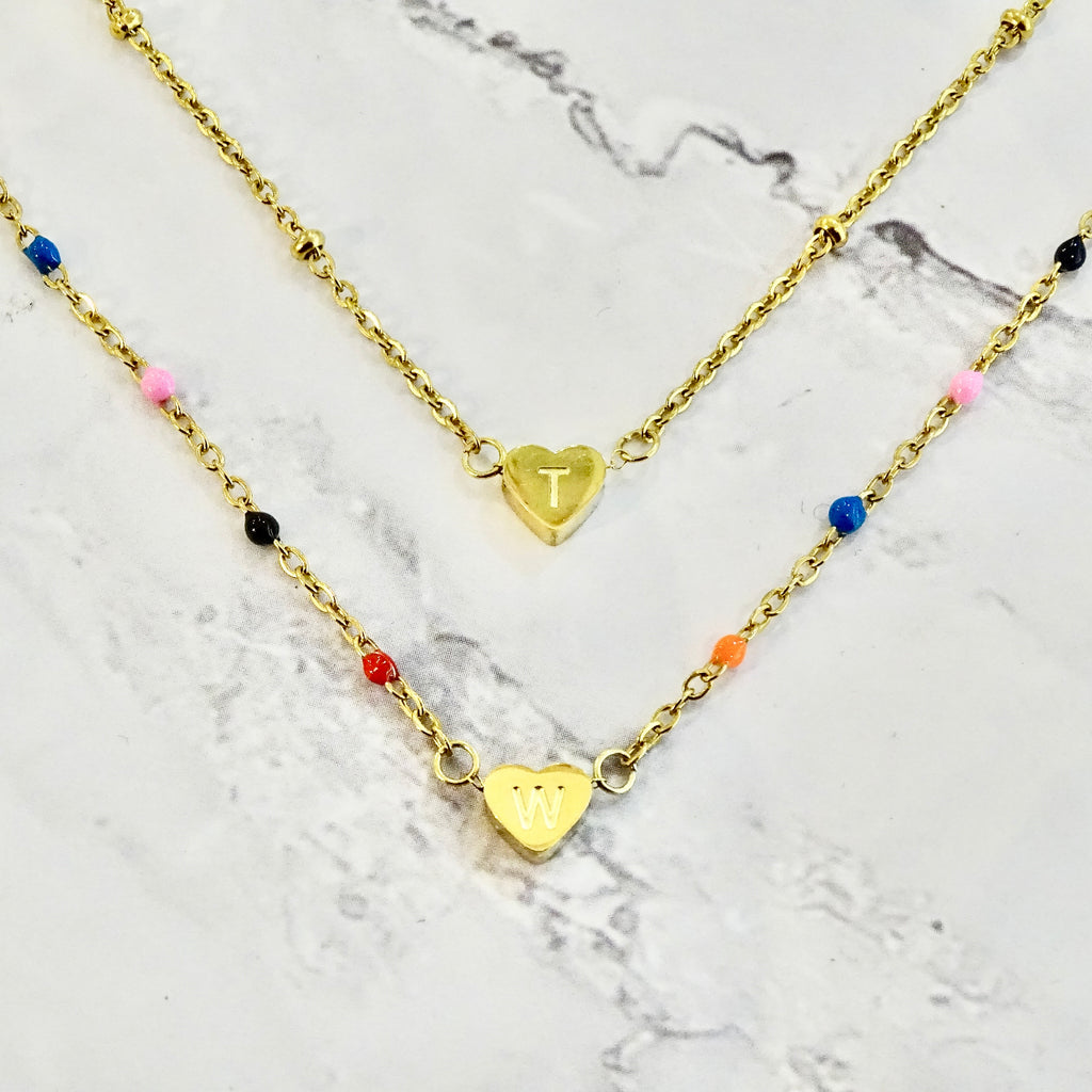 Pulsera Acero inoxidable Inicial Corazón