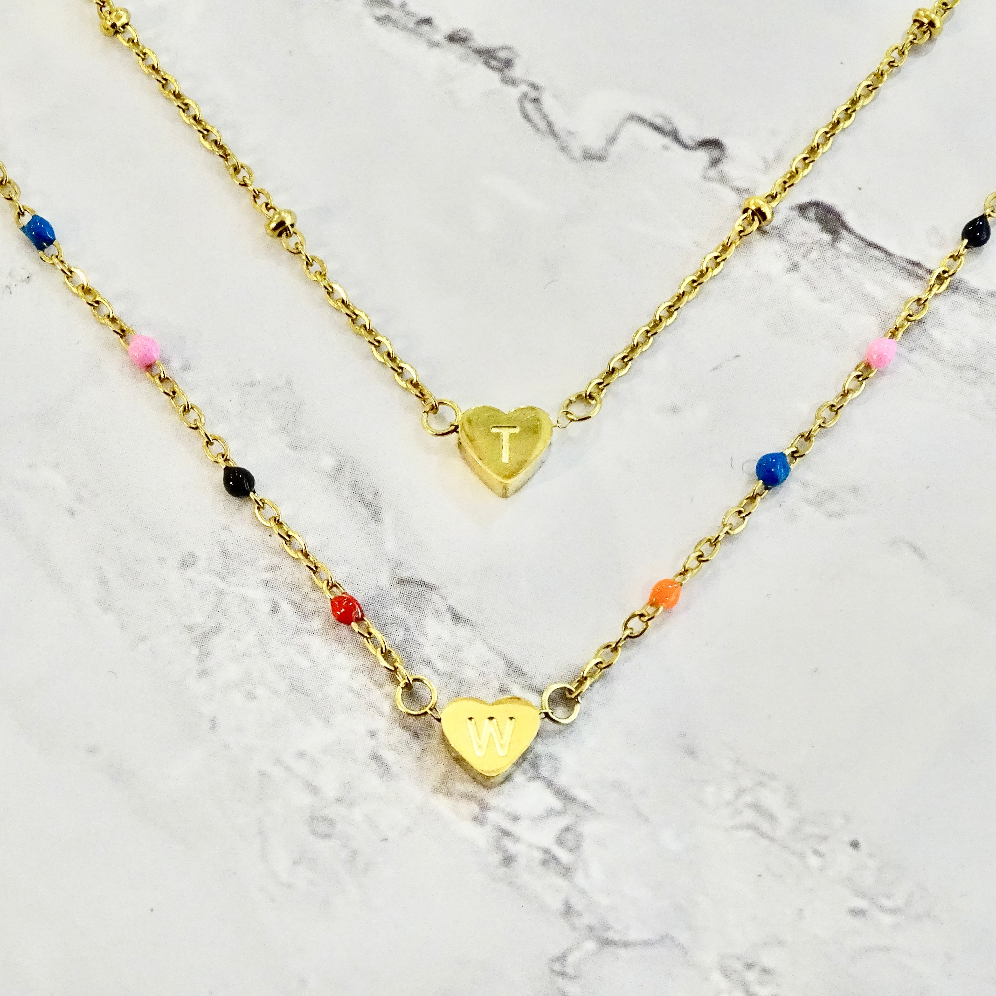 Pulsera Acero inoxidable Inicial Corazón