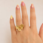 Anillo Acero Inoxidable Moño Mariposa
