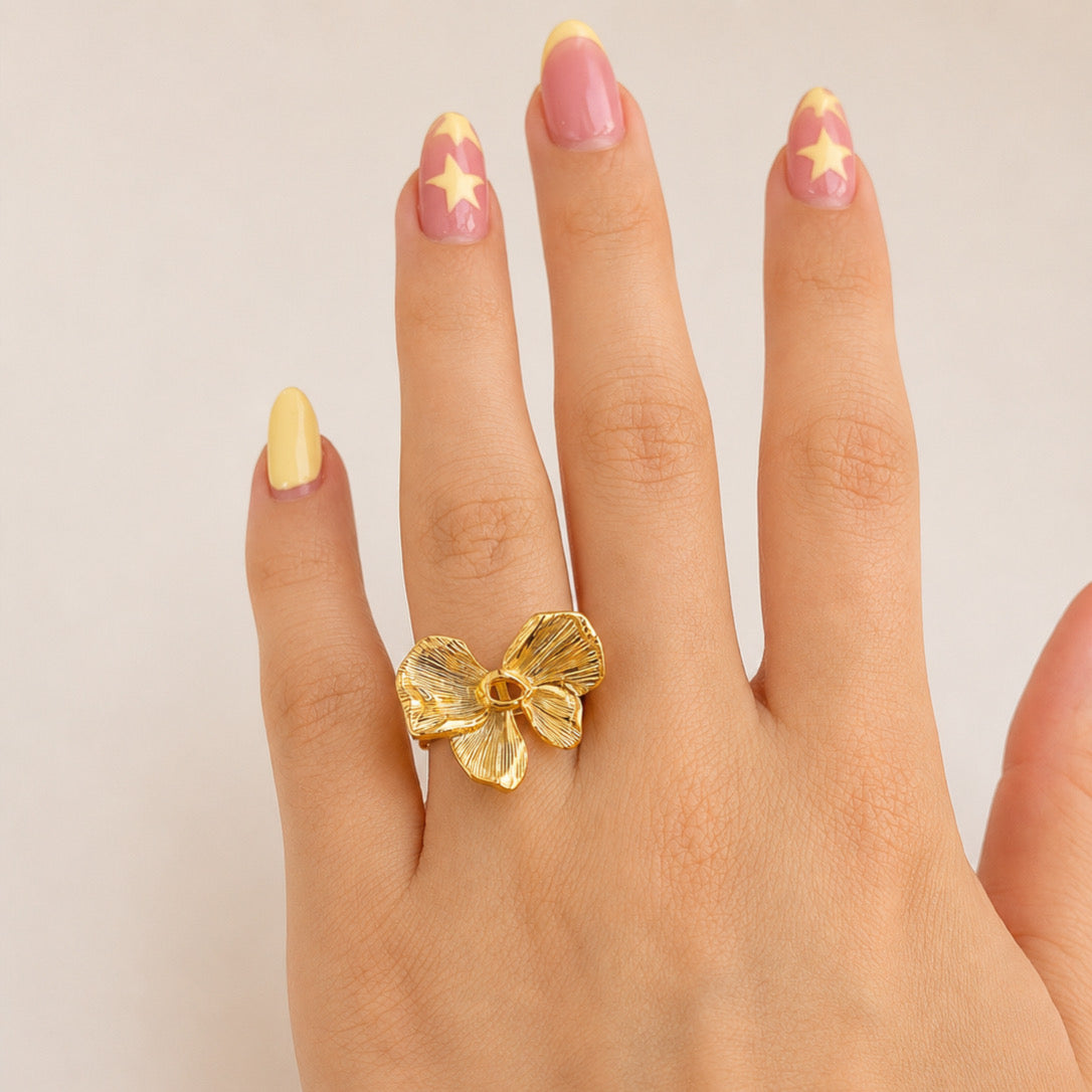 Anillo Acero Inoxidable Moño Mariposa
