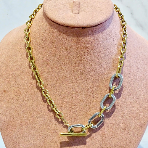Collar Acero Inoxidable Eslabón Asimétrico