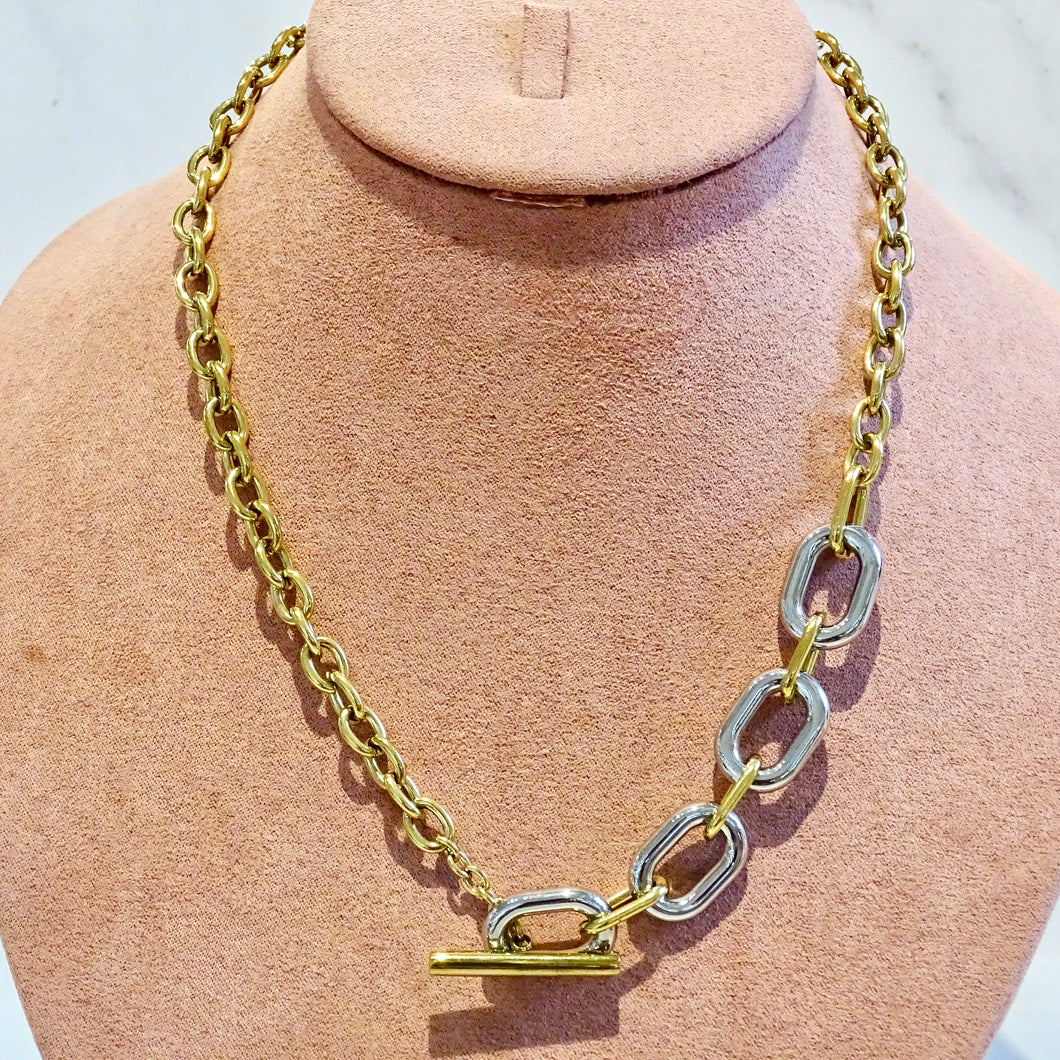 Collar Acero Inoxidable Eslabón Asimétrico