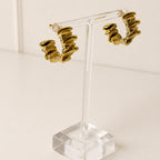 Aretes Acero Inoxidable Media Luna torcido texturizado