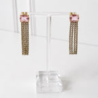 Aretes Acero Inoxidable Crist Rect y Tiras