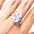 Anillo Plata 925 Óvalo Solitario Grande