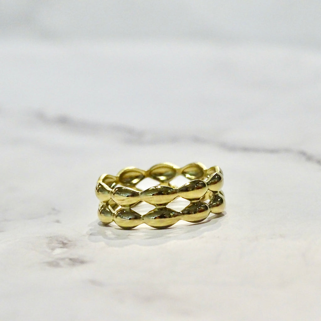 Anillo Acero Inoxidable Doble Tira