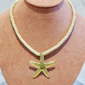 Collar Acero Inoxidable Listón Trenzado Estrella