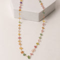 Collar Acero Inoxidable cristales de colores pastel