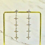 Aretes Plata .925 con Chapa de Oro 5 Estrellas