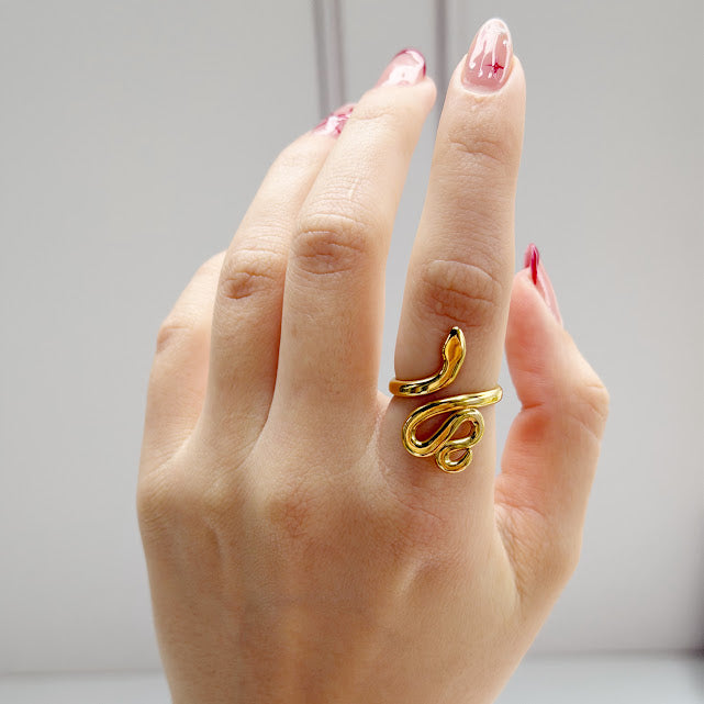 Anillo Acero Inoxidable Serpiente Lisa
