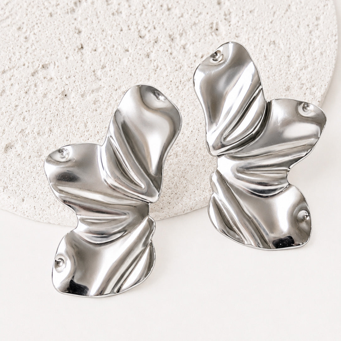 Aretes Acero Inoxidable 3 Petalos