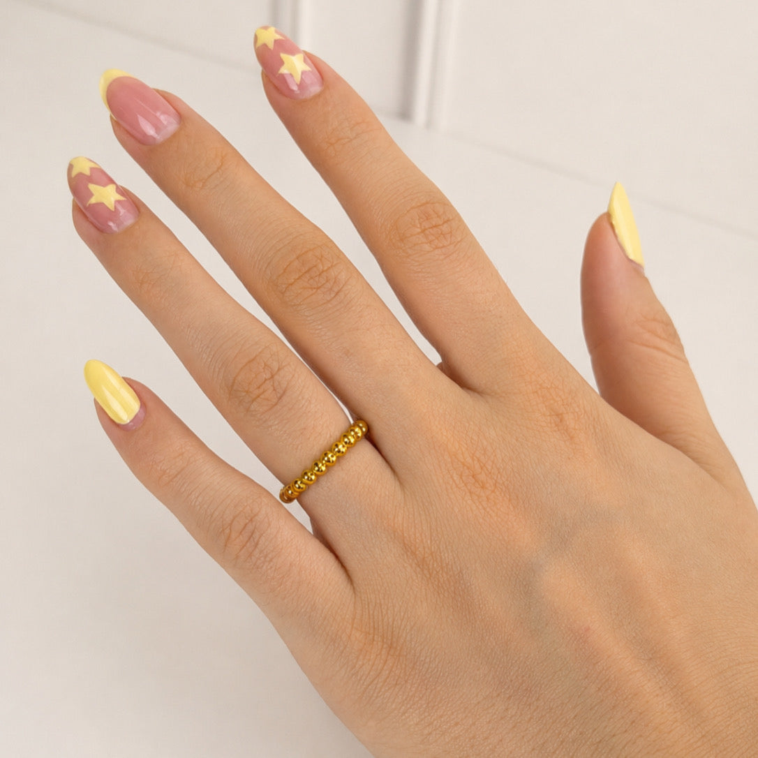 Anillo Acero Inoxidable Bolitas