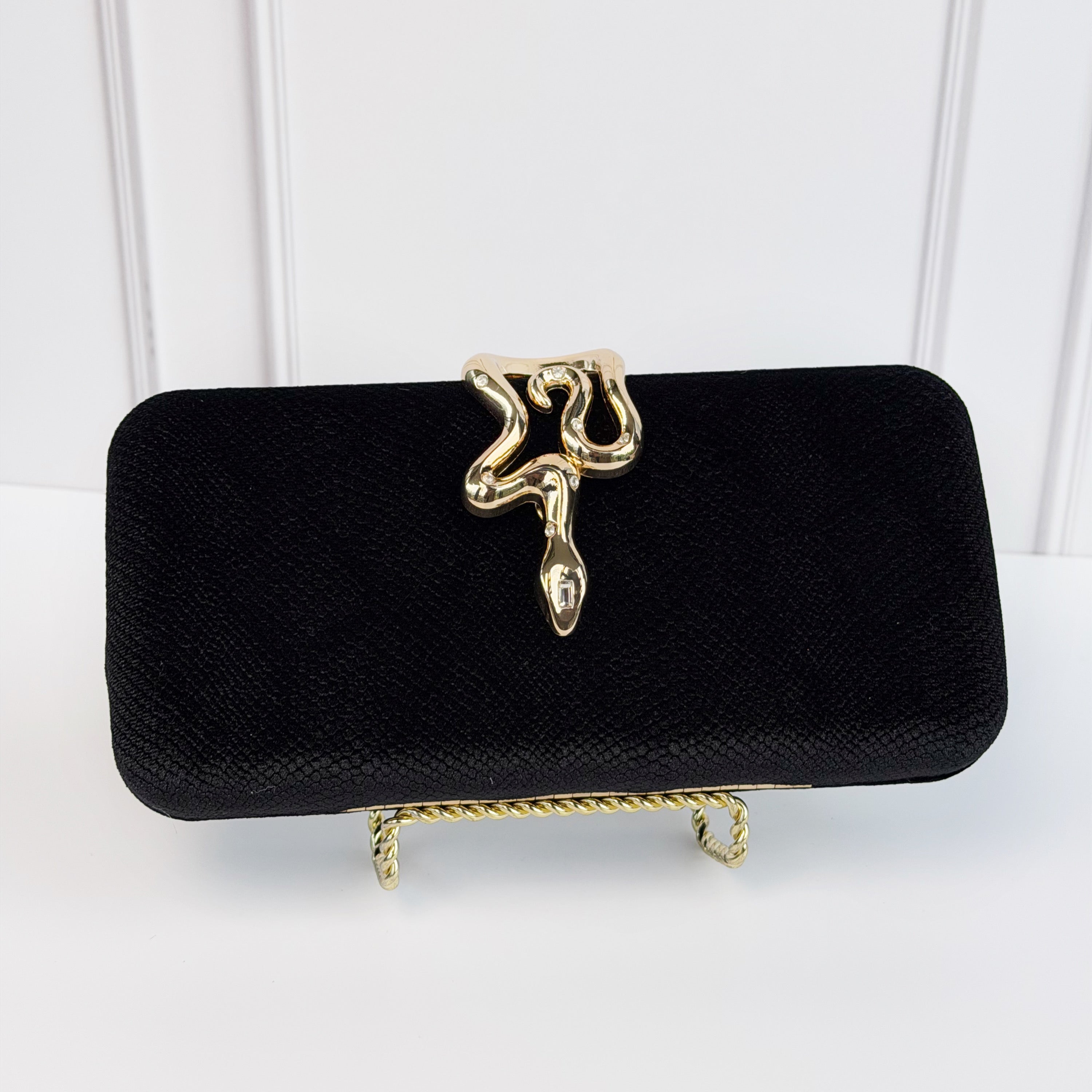 Bolsa Terciopelo Serpiente Negra