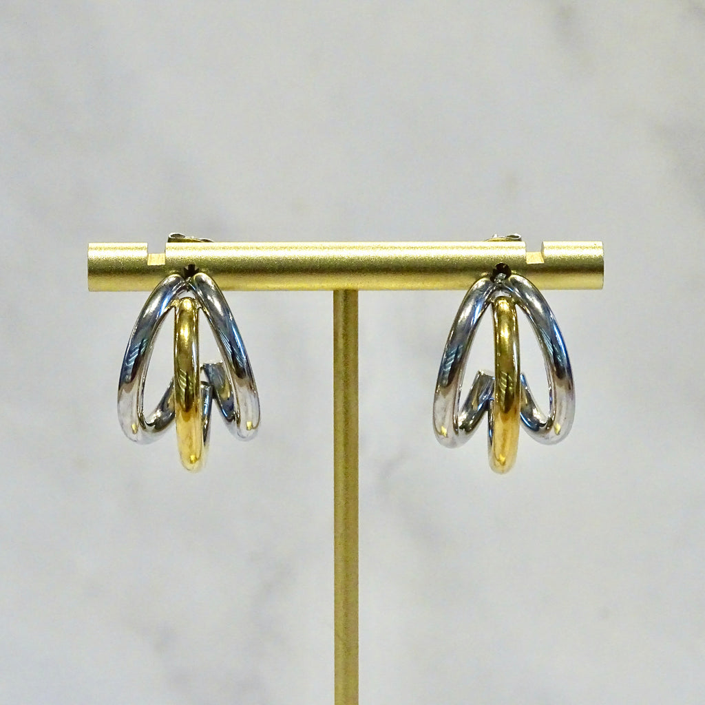 Aretes Acero Inoxidable Media Luna