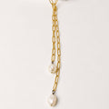 Collar Acero Inoxidable Cadena Bolitas Con 2 Perlas