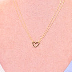 Collar Acero Inoxidable Corazón Doble Cadena