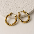 Aretes Acero Inoxidable Aro mediano de bolitas