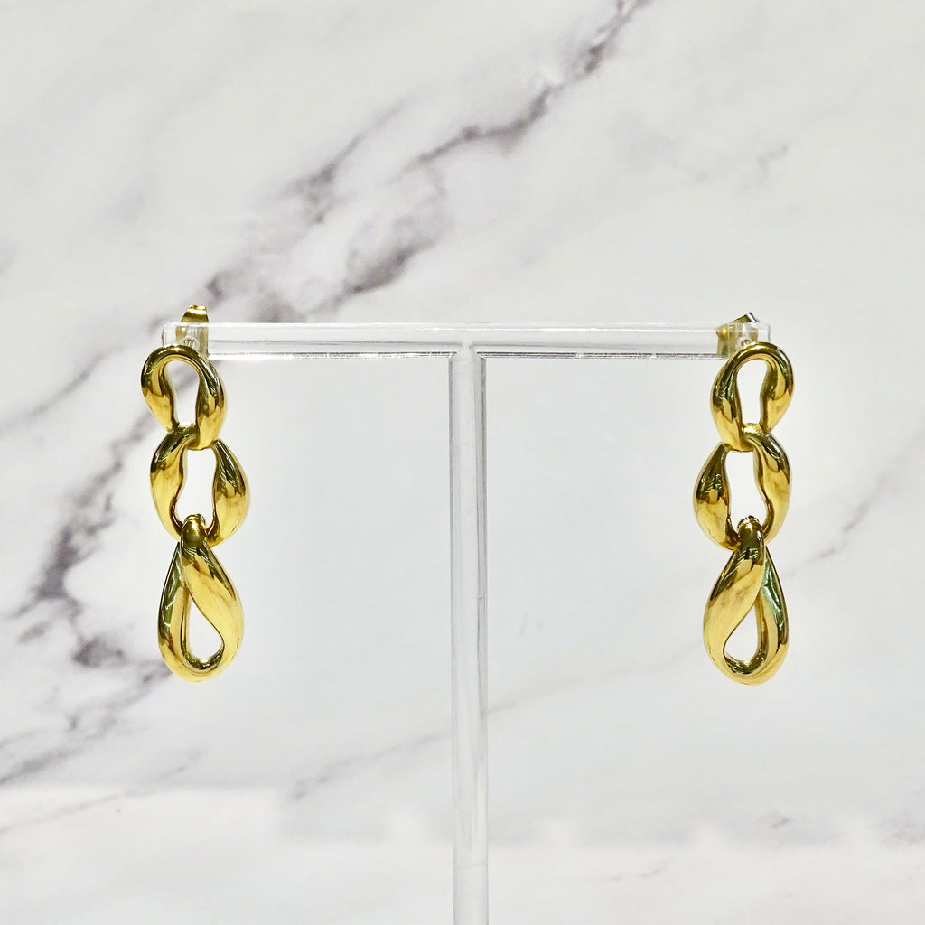 Aretes Acero Inoxidable Ondas Entrelazadas