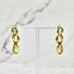 Aretes Acero Inoxidable Ondas Entrelazadas