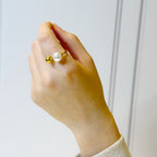 Anillo Acero Inoxidable Perla y Bola