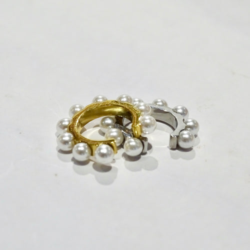 Earcuff Acero Inoxidable Perlas Chunky