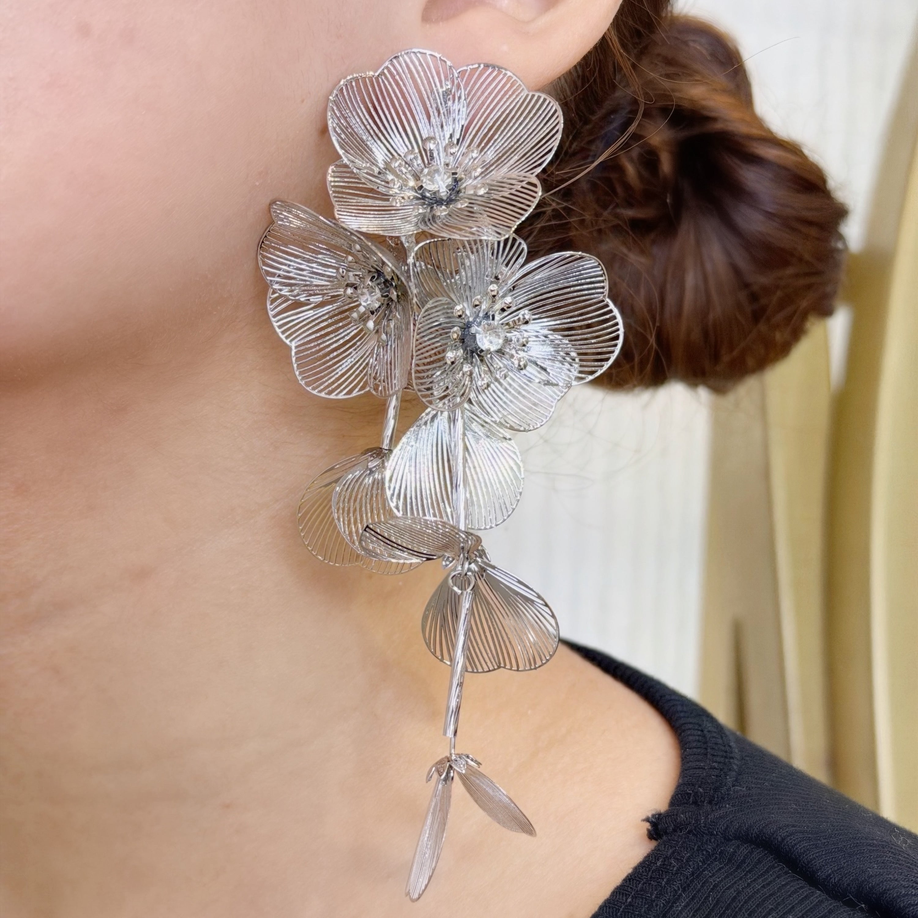 Aretes Statement Flores Fili