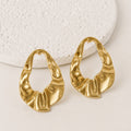 Aretes Acero Inoxidable  Ovalo ondulado Arrugado