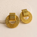 Aretes Acero Inoxidable Circulo Colgante
