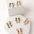 Aretes Acero Inoxidable 3 Trebols Con Zirconia