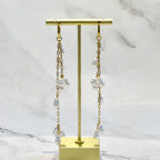 Arracadas Acero Inoxidable Cadena con Perlas