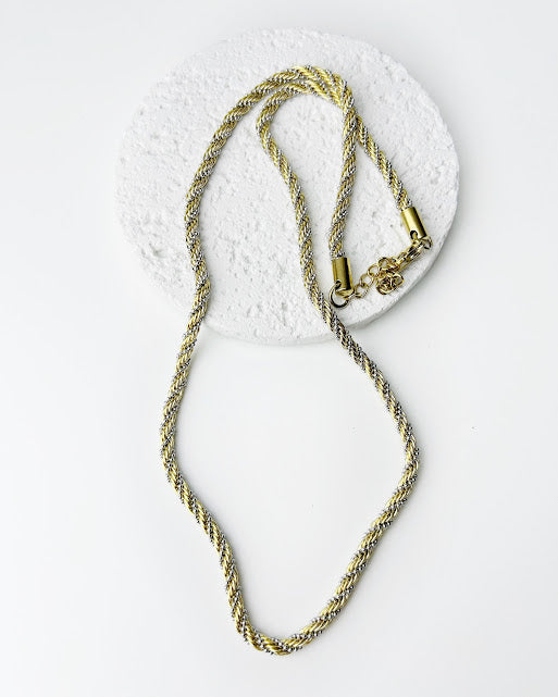 Collar Acero Inoxidable Torsal Bicolor