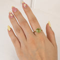 Anillo Plata 925 con Chapa de Oro Solitario Verde