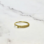 Anillo Acero Inoxidable Skinny con Doble Bolita