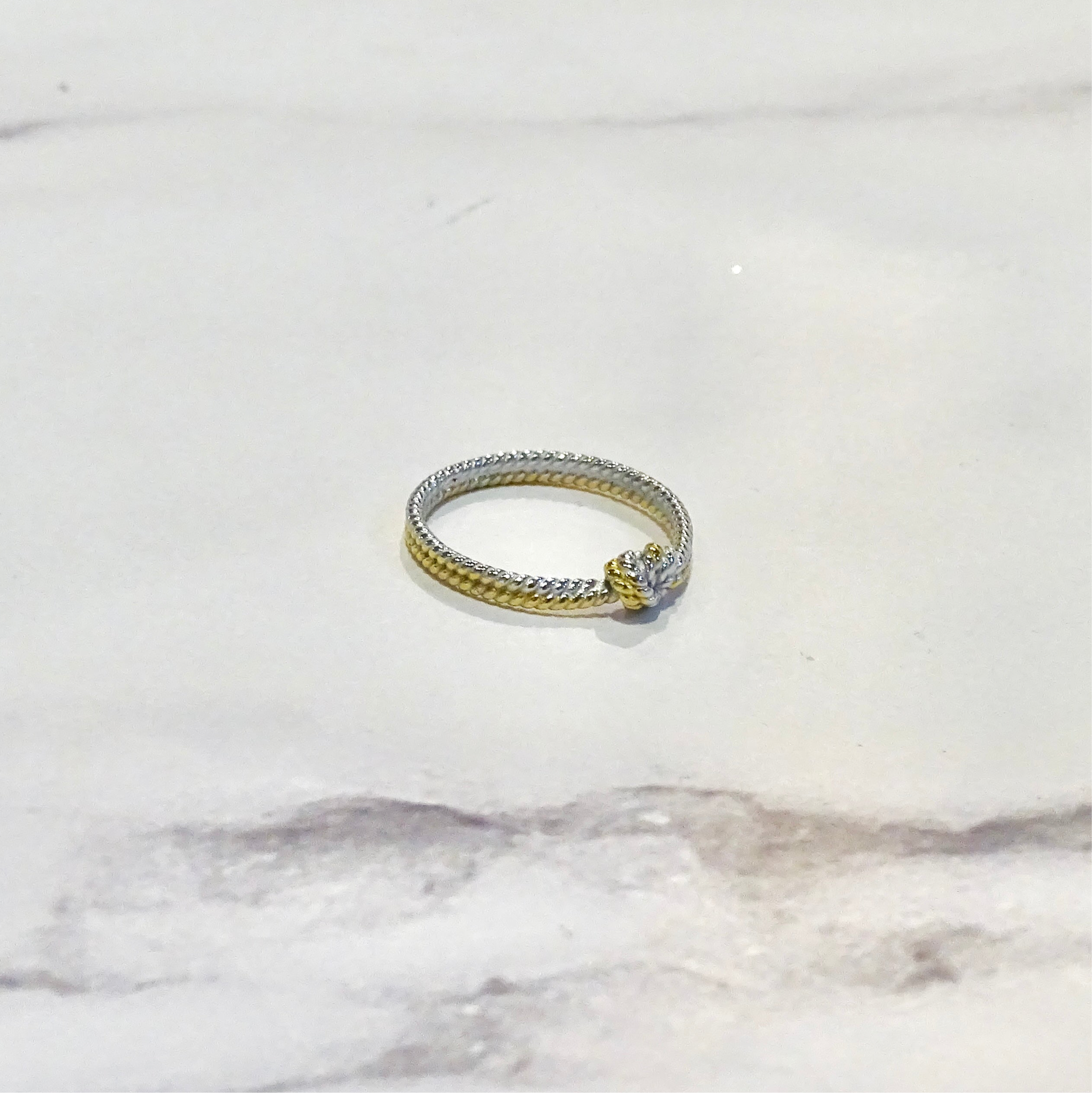 Anillo Acero Inoxidable Nudo Bicolor